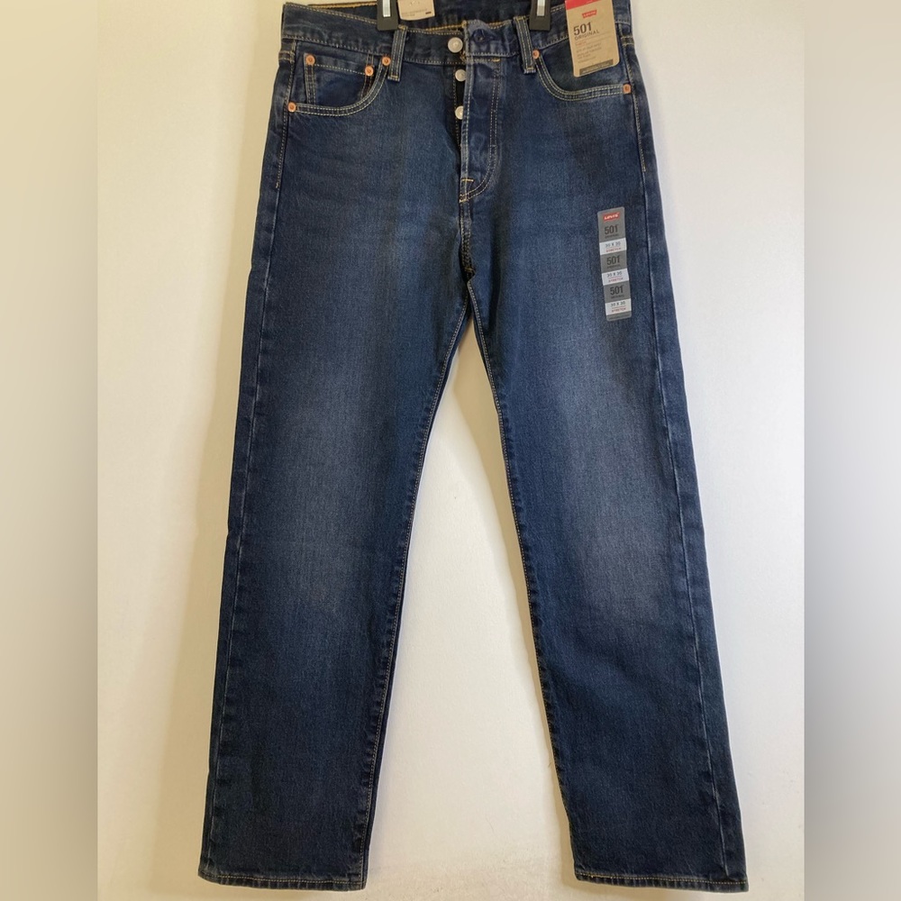 NWT-Levi’s mens 501 original jeans, 30*30, dark blue color